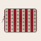 Red Stripes And Flowers Laptop Sleeve Gallery Image 1