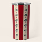 Red Stripes And Flowers Travel Mug Gallery Image 1