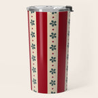 Red Stripes And Flowers Travel Mug Gallery Image 2