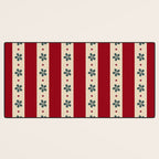 Red Stripes And Flowers Desk Mat Gallery Image 3