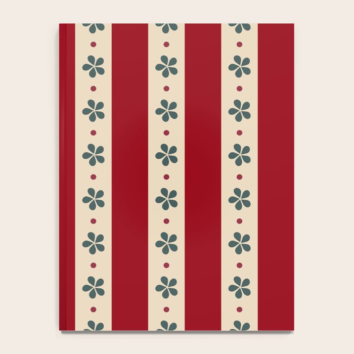 Red Stripes And Flowers Notebook Gallery Image 4