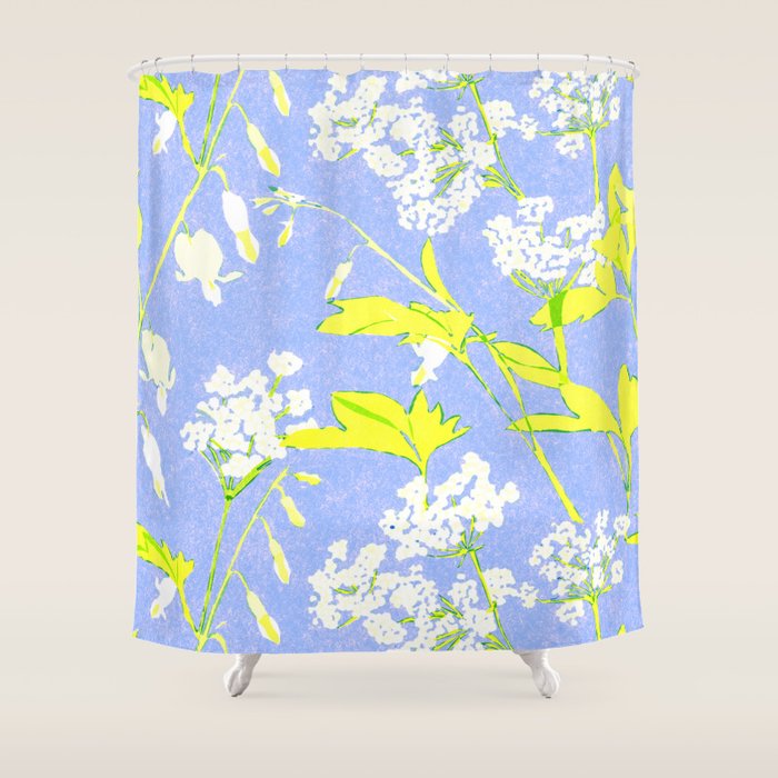 Snowdrop (Blue) Shower Curtain