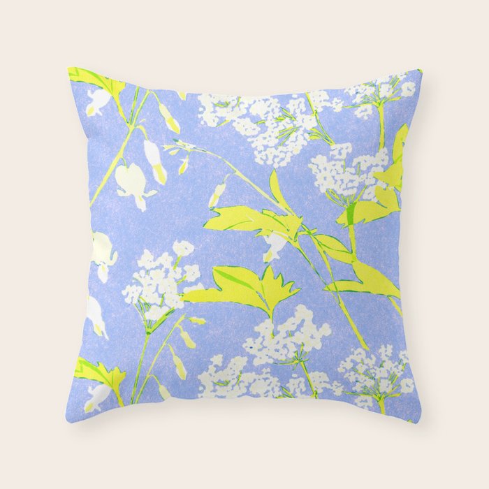 Snowdrop (blue) Throw Pillow Gallery Image 6