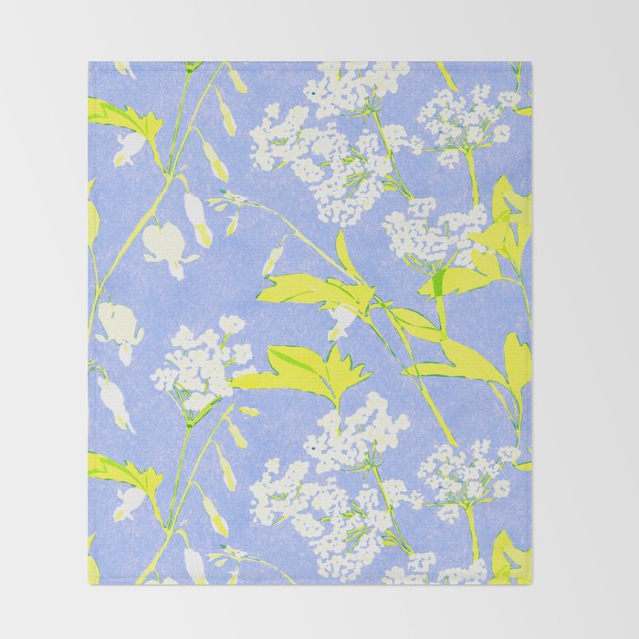 Snowdrop (blue) Throw Blanket Gallery Image 2