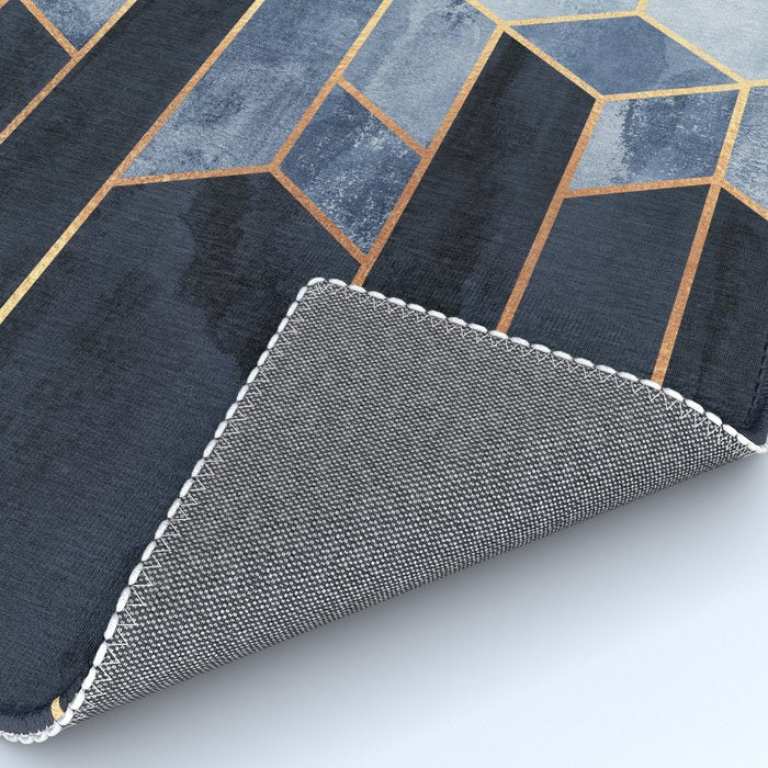 Soft Blue Hexagons Rug Gallery Image 4