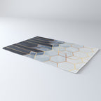 Soft Blue Hexagons Rug Gallery Image 3