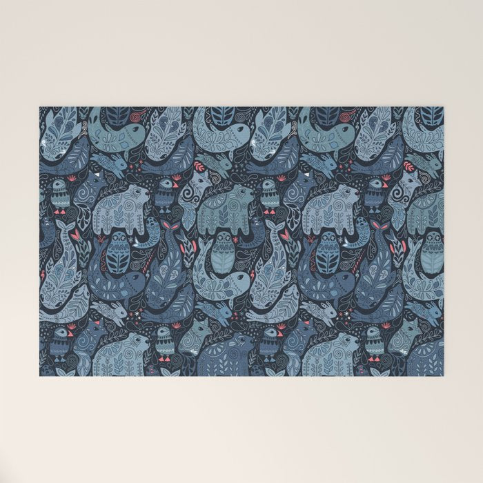 Arctic animals Polar bear, narwhal, seal, fox, puffin, whale  Welcome Mat Gallery Image 1
