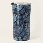 Arctic animals Polar bear, narwhal, seal, fox, puffin, whale  Travel Mug Gallery Image 3
