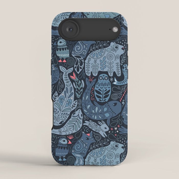 Arctic animals Polar bear, narwhal, seal, fox, puffin, whale  iPhone Case Gallery Image 2