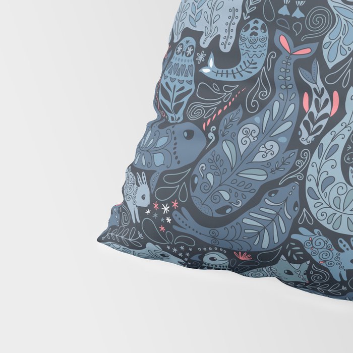 Arctic animals Polar bear, narwhal, seal, fox, puffin, whale  Pillow Sham Gallery Image 4