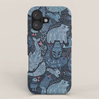 Arctic animals Polar bear, narwhal, seal, fox, puffin, whale  iPhone Case Gallery Image 1