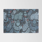 Arctic animals Polar bear, narwhal, seal, fox, puffin, whale  Rug Gallery Image 2