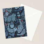 Arctic animals Polar bear, narwhal, seal, fox, puffin, whale  Stationery Card Gallery Image 2
