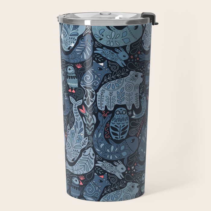 Arctic animals Polar bear, narwhal, seal, fox, puffin, whale  Travel Mug Gallery Image 2