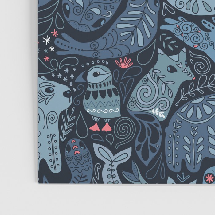 Arctic animals Polar bear, narwhal, seal, fox, puffin, whale  Poster Gallery Image 3