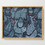 Arctic animals Polar bear, narwhal, seal, fox, puffin, whale  Serving Tray Gallery Image 1