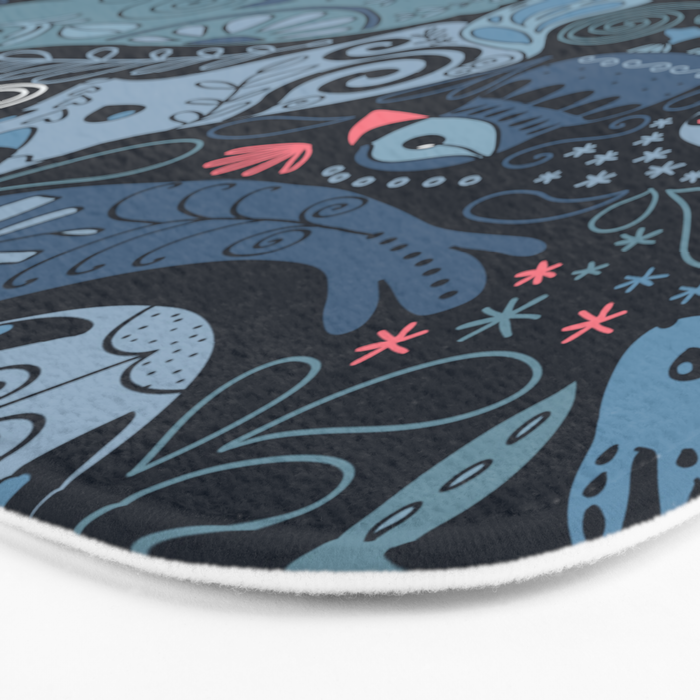 Arctic animals Polar bear, narwhal, seal, fox, puffin, whale  Bath Mat Gallery Image 3