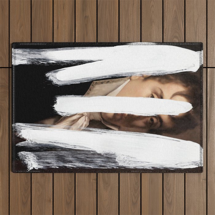 Brutalized Portrait of a Gentleman 2 Outdoor Rug Gallery Image 1