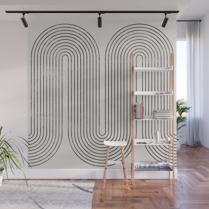 Mid-Century Modern No.28 - Woodblock Print Wall Mural Gallery Image 1