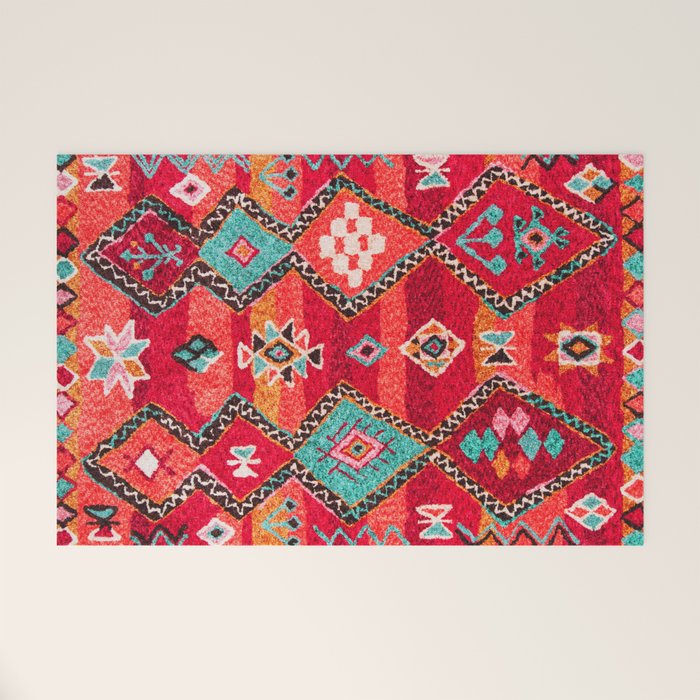 Epic Red Oriental Anthropologie Berber Atlas Moroccan Style Welcome Mat Gallery Image 1