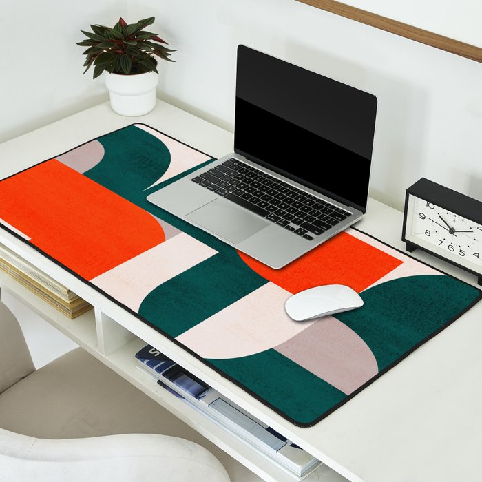 Mid century landscape Desk Mat Gallery Image 2