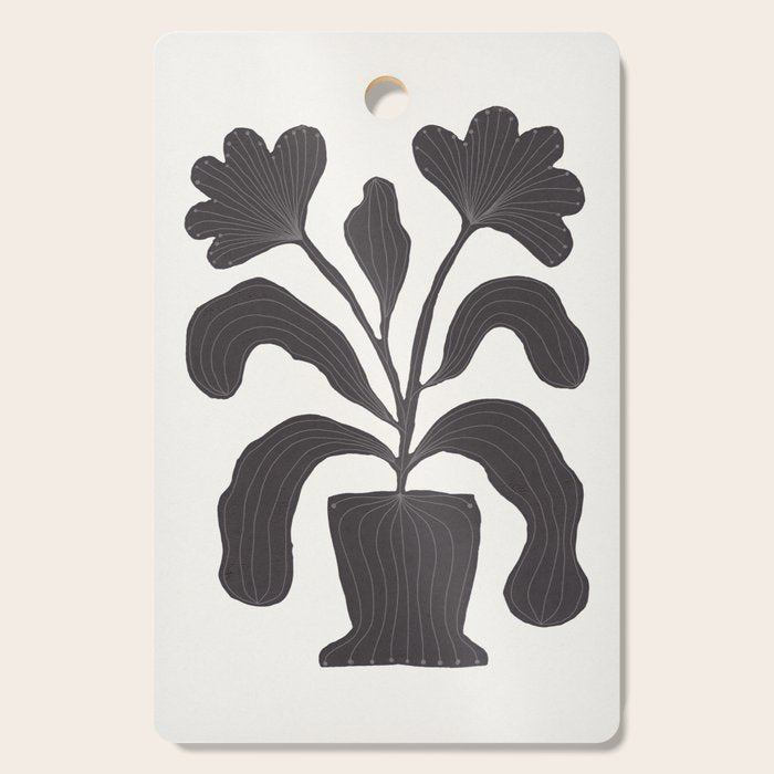 Linocut Flowers #2 Cutting Board Gallery Image 1