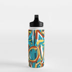 Street Loves Art Graffiti Urban Art Writing Blue and Yellow Water Bottle Gallery Image 3