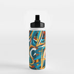 Street Loves Art Graffiti Urban Art Writing Blue and Yellow Water Bottle Gallery Image 2