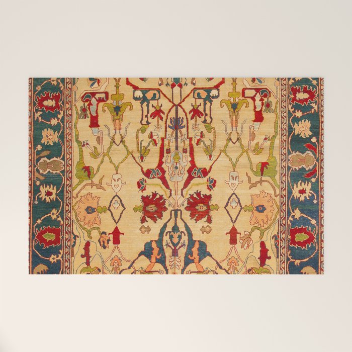 Heriz Antique Persian Rug Print Welcome Mat Gallery Image 1