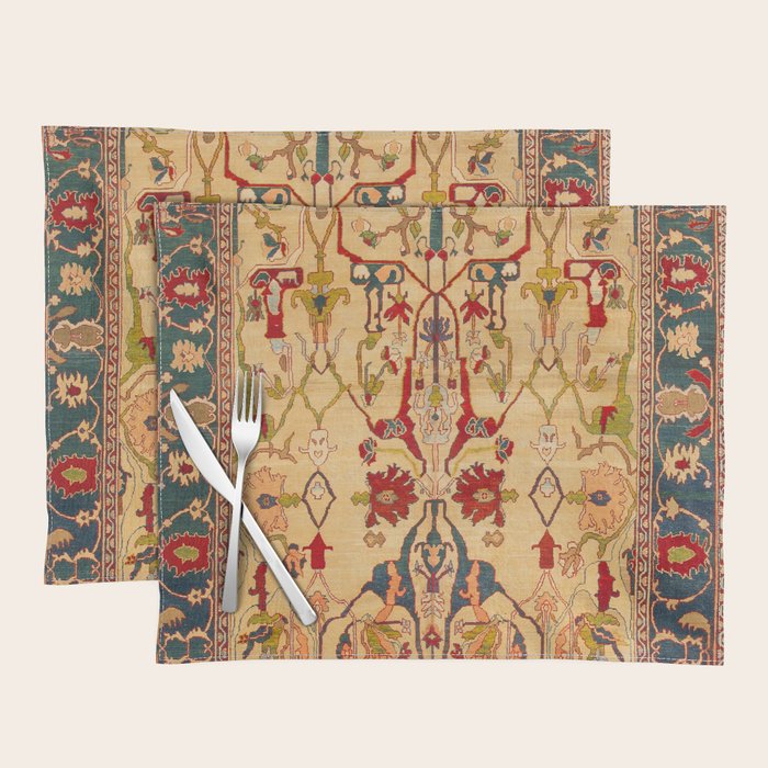 Heriz Antique Persian Rug Print Placemat Gallery Image 1