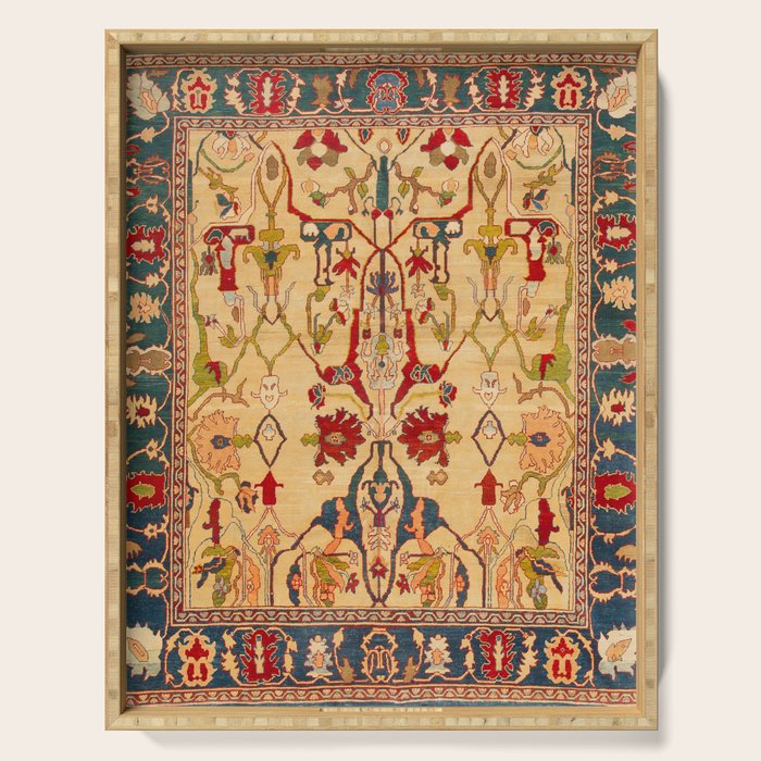 Heriz Antique Persian Rug Print Serving Tray Gallery Image 1