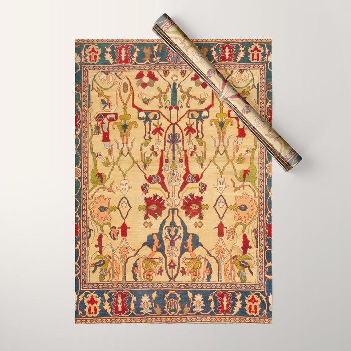 Heriz Antique Persian Rug Print Wrapping Paper Gallery Image 1