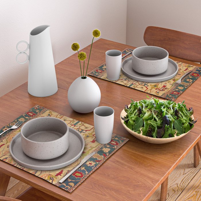 Heriz Antique Persian Rug Print Placemat Gallery Image 2