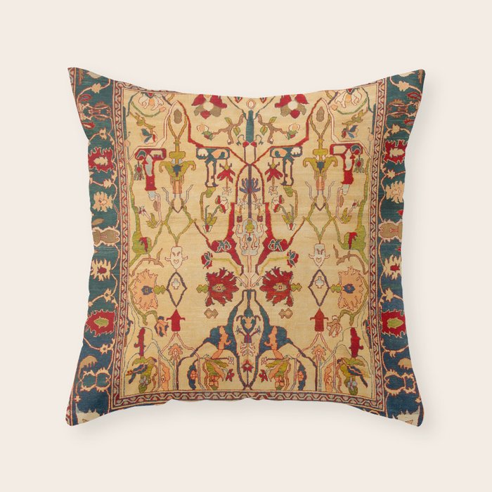 Heriz Antique Persian Rug Print Throw Pillow Gallery Image 6