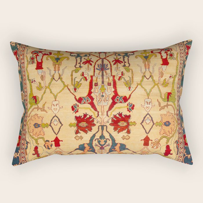 Heriz Antique Persian Rug Print Rectangular Pillow Gallery Image 2