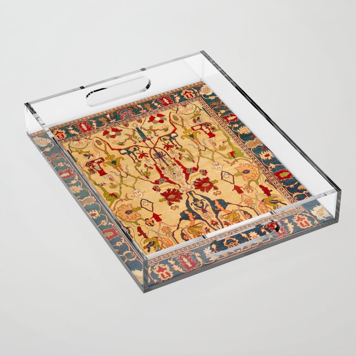 Heriz Antique Persian Rug Print Acrylic Tray Gallery Image 1