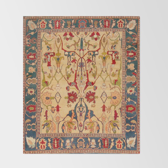 Heriz Antique Persian Rug Print Throw Blanket Gallery Image 2
