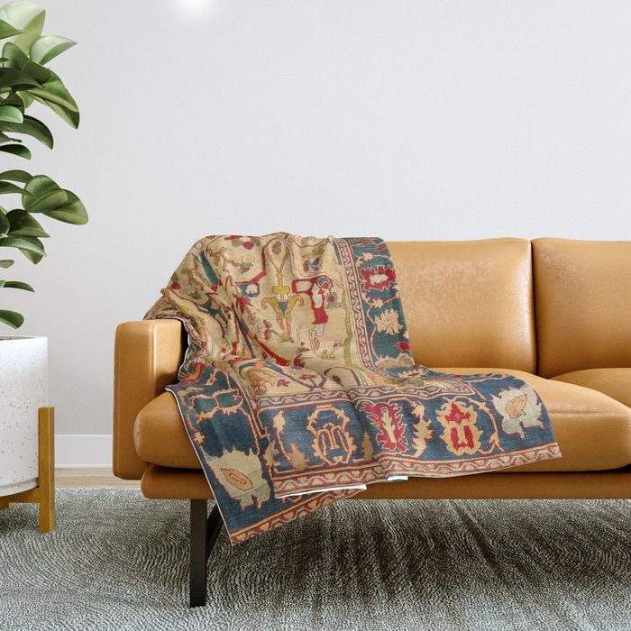 Heriz Antique Persian Rug Print Throw Blanket Gallery Image 1