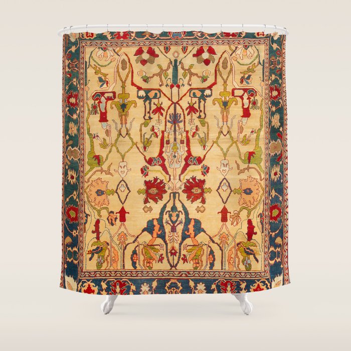 Heriz Antique Persian Rug Print Shower Curtain Gallery Image 1