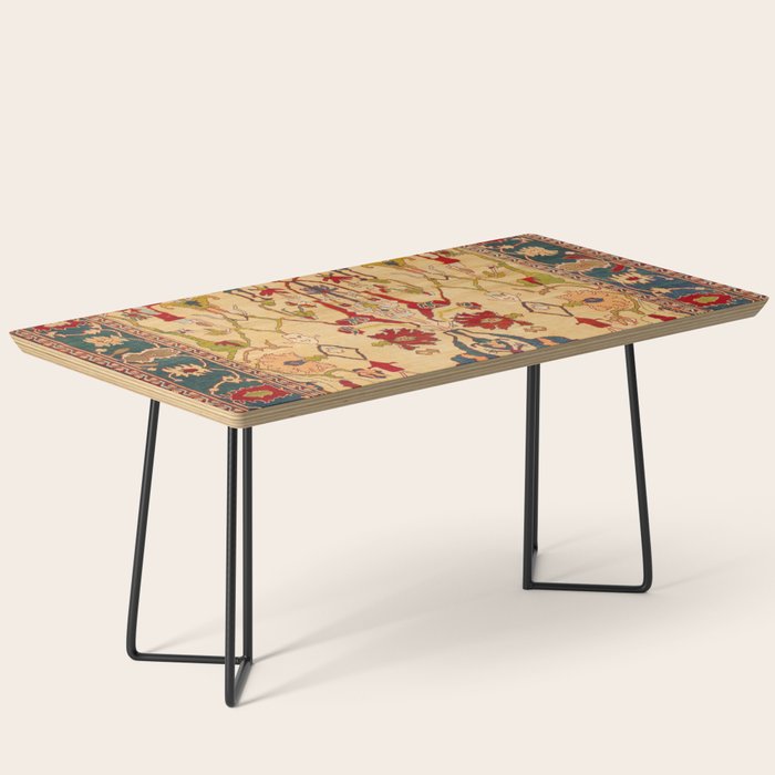 Heriz Antique Persian Rug Print Coffee Table Gallery Image 1