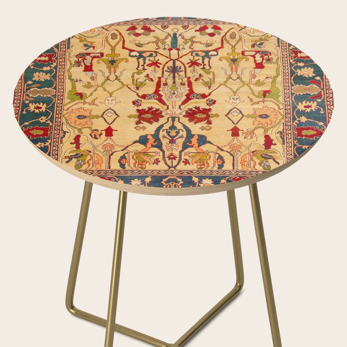 Heriz Antique Persian Rug Print Side Table Gallery Image 2