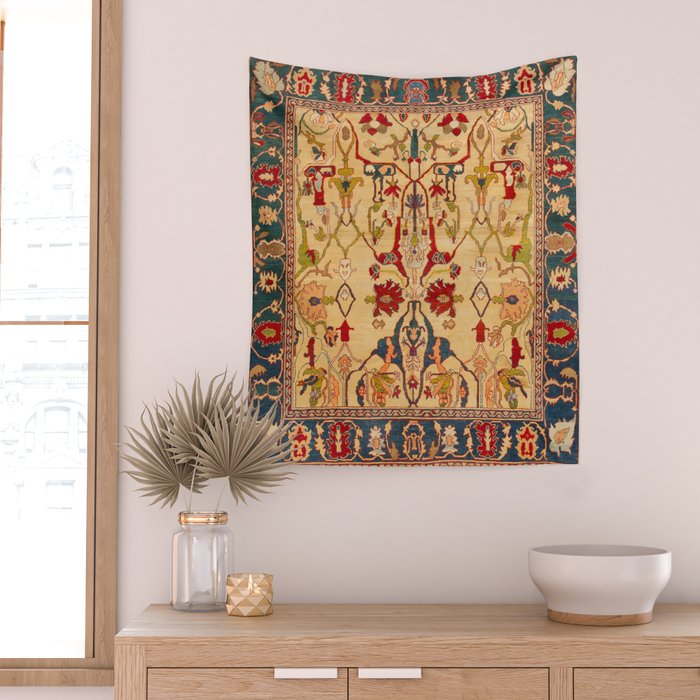 Heriz Antique Persian Rug Print Wall Tapestry Gallery Image 2