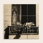 Paris, 1926, Dog out of Window Paris France black and white photograph Wood Wall Art Gallery Image 1
