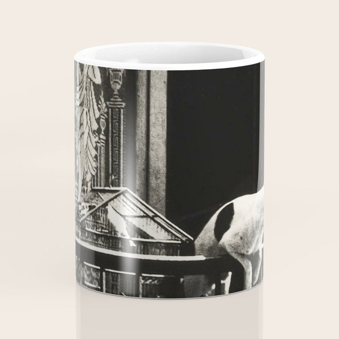 Paris, 1926, Dog out of Window Paris France black and white photograph Coffee Mug Gallery Image 4
