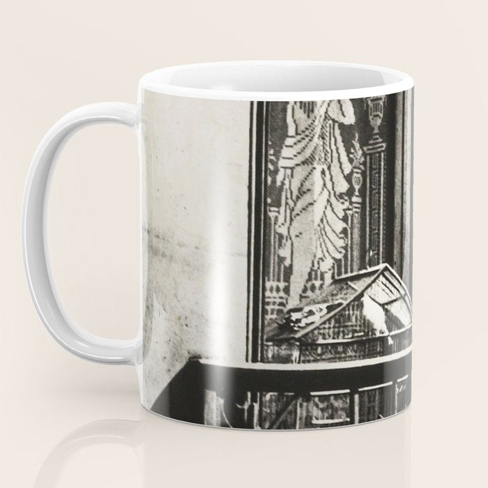 Paris, 1926, Dog out of Window Paris France black and white photograph Coffee Mug Gallery Image 3