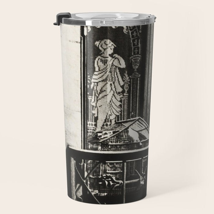 Paris, 1926, Dog out of Window Paris France black and white photograph Travel Mug Gallery Image 3