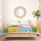 Colorful geometric patchwork mosaic pattern Duvet Cover Gallery Image 3