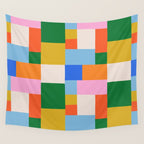 Colorful geometric patchwork mosaic pattern Wall Tapestry Gallery Image 4