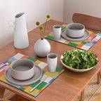Colorful geometric patchwork mosaic pattern Placemat Gallery Image 2