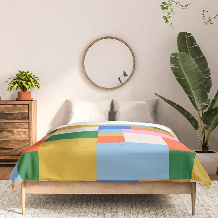 Colorful geometric patchwork mosaic pattern Comforter Gallery Image 3